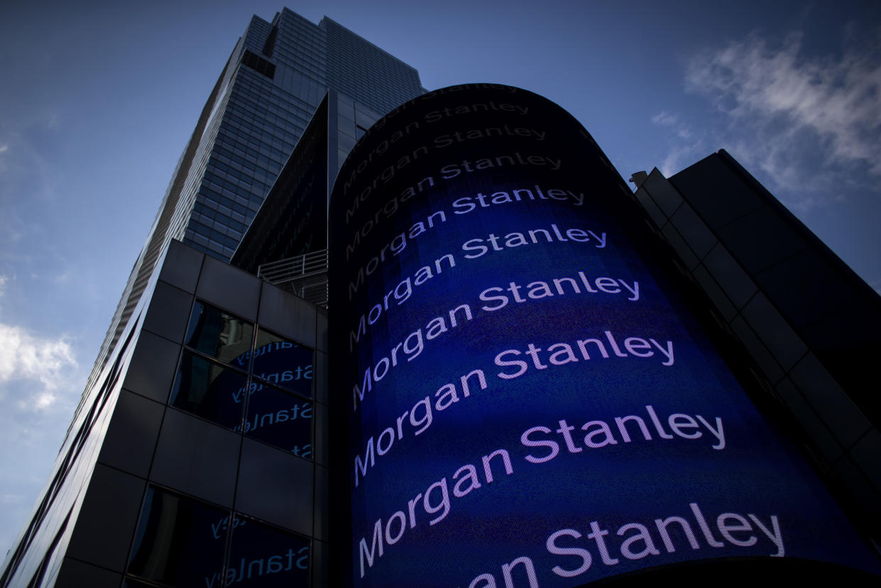 Morgan Stanley digital signage is displayed on the exterior of the company’s headquarters in New York, U.S. (Photo: Getty Images)