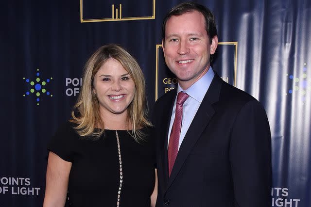 <p>Jamie McCarthy/Getty</p> Jenna Bush Hager and Henry Hager, September 2019