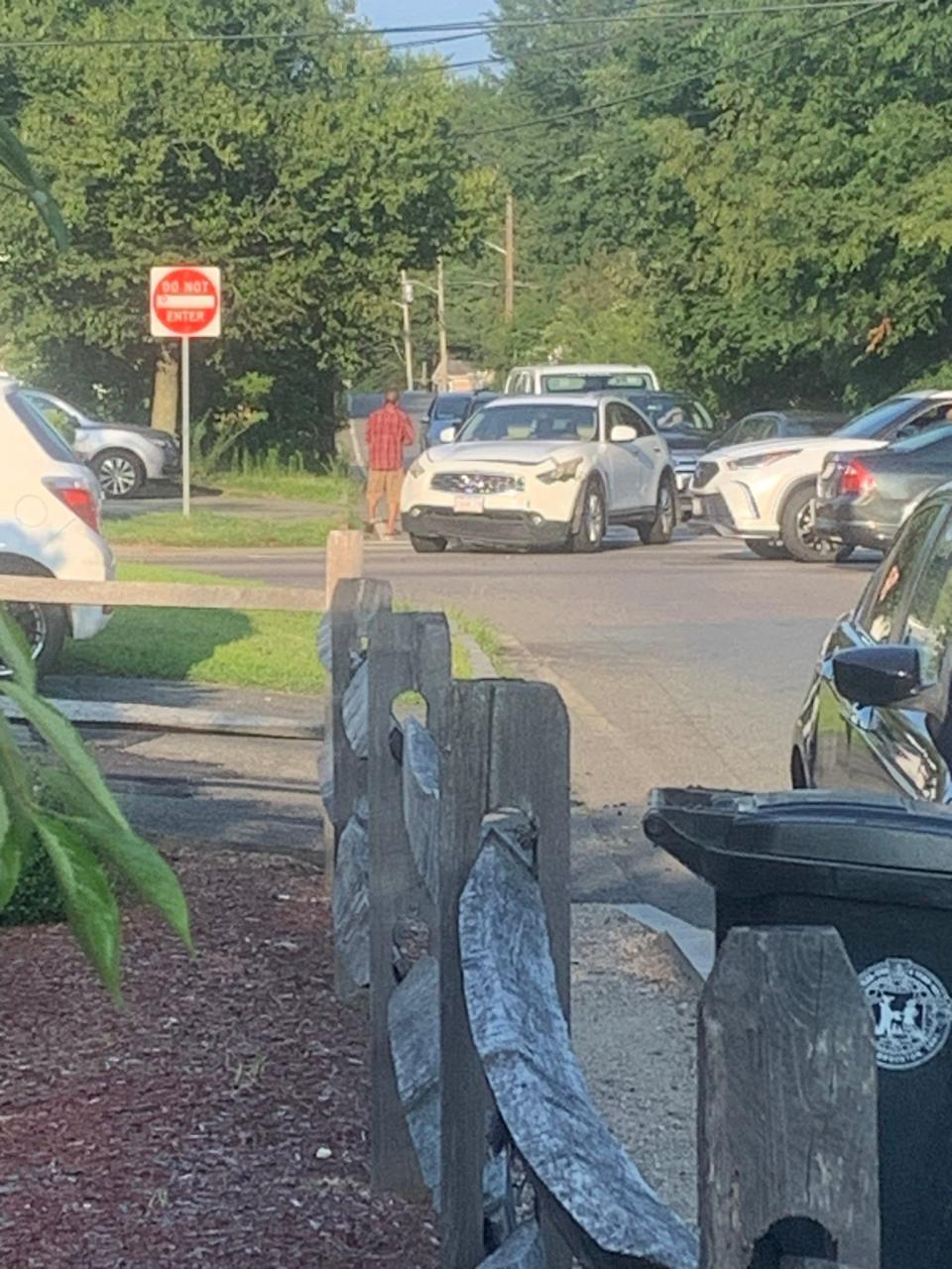 A car crash occurred at the intersection of Belair and Prospect streets on July 24, 2023 around 6:30 p.m. after two vehicles rolled through the stop signs.