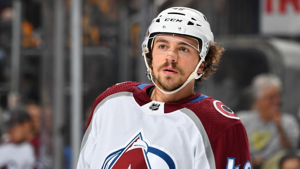 PITTSBURGH, PA - OCTOBER 26: Samuel Girard #49 of the Colorado Avalanche skates against the Pittsburgh Penguins at PPG PAINTS Arena on October 26, 2023 in Pittsburgh, Pennsylvania. (Photo by Joe Sargent/NHLI via Getty Images)