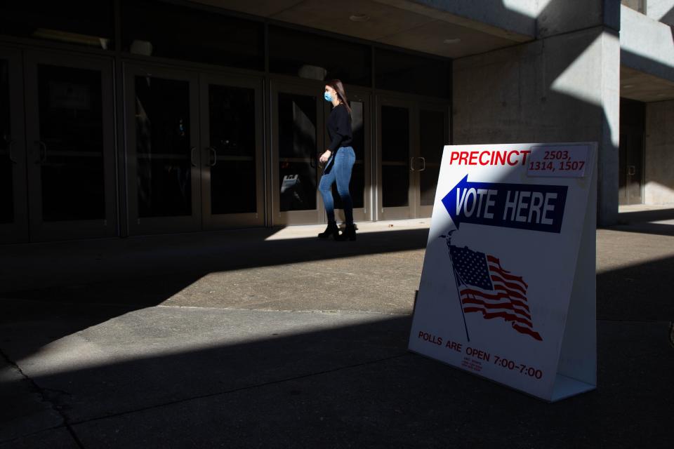 A voter enters the polling place at Donald L. Tucker Civic Center on Election Day Tuesday, Nov. 3, 2020. 