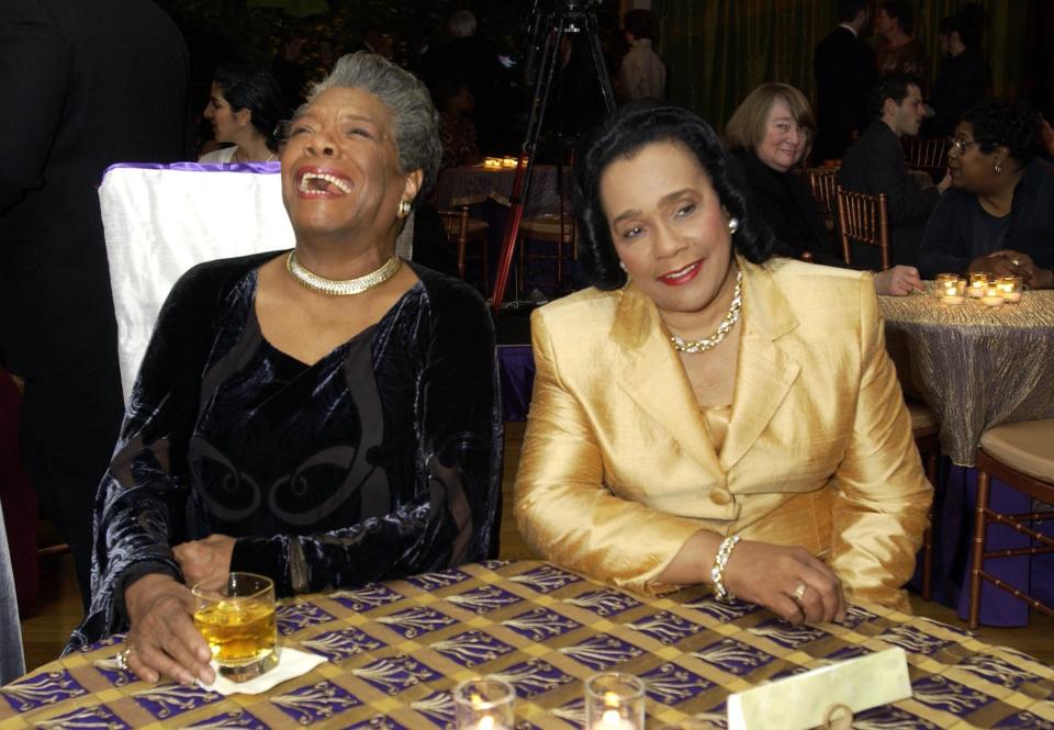 Maya Angelou and Coretta Scott King during 'Maya Angelou Life Mosaic' Collection by Hallmark at Metropolitan Pavilion in New York City, New York, United States. (Photo by KMazur/WireImage)