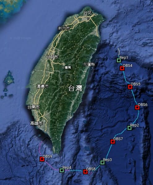 中央氣象局臺灣東部海域地震與海嘯海纜觀測系統第三期海底纜線布建範圍。(中央氣象局)