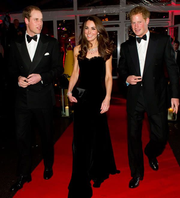 <p>Velvet was the word for a chic black Alexander McQueen gown at the <em>The Sun</em>'s Military Awards in London.</p>