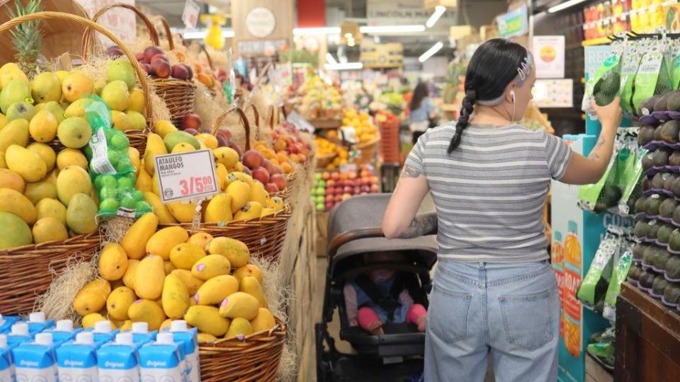  People shop at Lincoln Market on June 12, 2023 in the Prospect Lefferts Gardens neighborhood in the Brooklyn borough of New York City. 