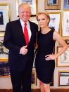 <p>Donald Trump tweeted, “I will be live tweeting my interview with @megynkelly on the Fox Network tonight at 8! Enjoy!” and posted a photo posing with Megyn Kelly in his office in Trump Tower on May 17, 2016, in New York City. His <em>Playboy</em> cover is visible on the wall behind them. (Donald Trump via Twitter) </p>