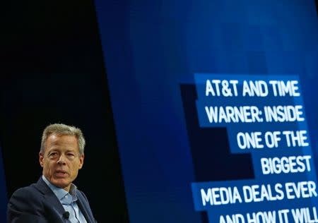 Time Warner Inc CEO Jeff Bewkes discuss his companies proposed merger with AT&T at the WSJD Live conference in Laguna Beach, California, U.S., October 25, 2016. REUTERS/Mike Blake