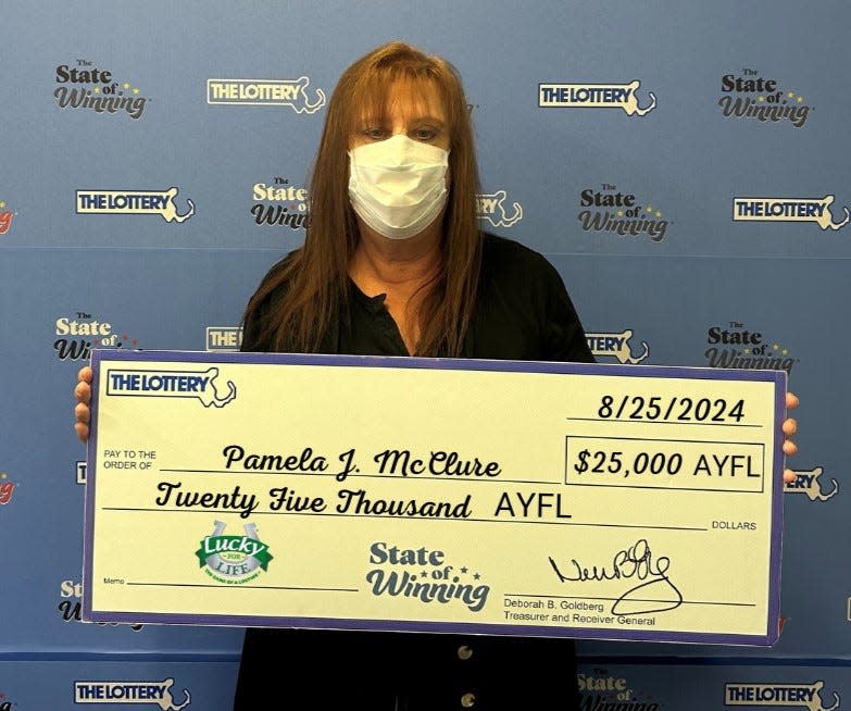 Pamela McClure of Brockton won the "Happiness for life" Lotto drawing on August 25, 2024.