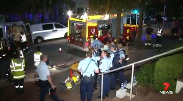 Two officers were sent to hospital after being overcome by toxic fumes. Photo: 7 News
