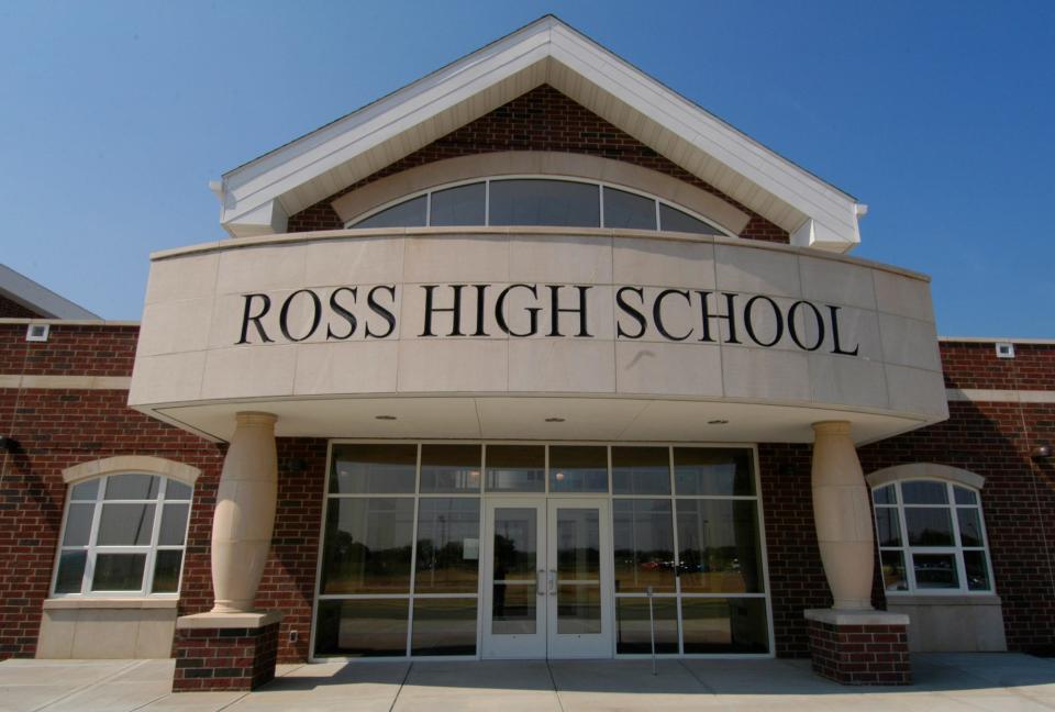 The front entrance at Ross High School in Butler County.