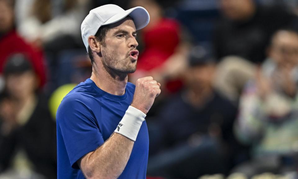 <span>Andy Murray celebrates his long-awaited victory after the worst slump of his career.</span><span>Photograph: Noushad Thekkayil/NurPhoto/Shutterstock</span>