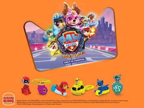 Burger King® and PAW Patrol™ Are On a Roll With a Line of King Jr.™ Meal  Toys to Celebrate the Theatrical Release of PAW Patrol: The Mighty Movie™