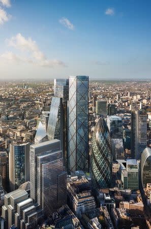 An artist's impression created by DBox for Eric Parry Architects shows their proposed design for 1 Undershaft, a new building in the City of London. DBox for Eric Parry Architects handout via REUTERS