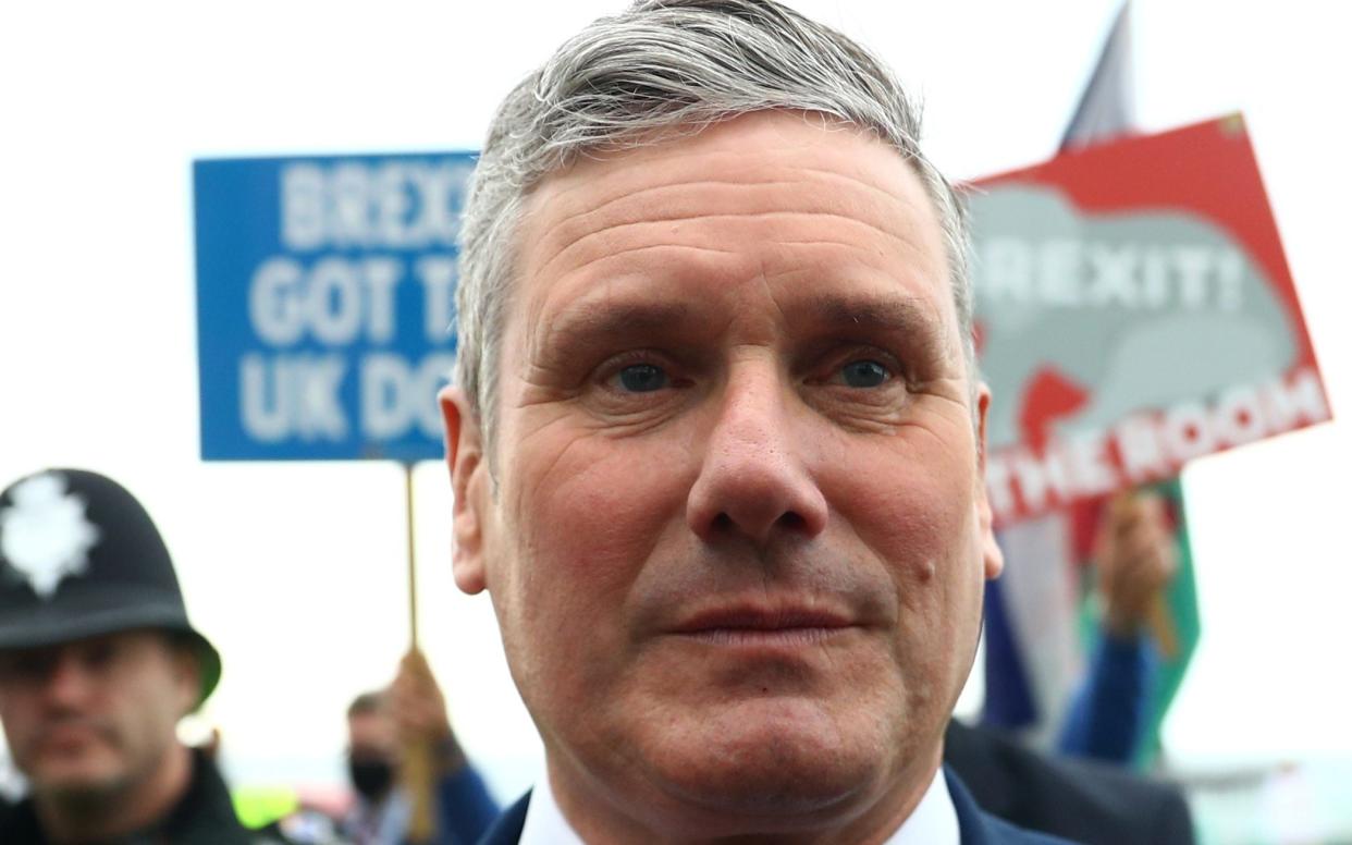 Sir Keir Starmer pictured on Sunday in Brighton, where Labour is holding its conference - Reuters