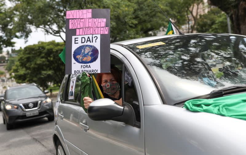 Protest against Brazil's President Jair Bolsonaro in Sao Paulo