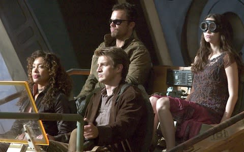 Gina Torres, Nathan Fillion, Adam Baldwin and Summer Glau in Serenity - Credit: Universal Pictures