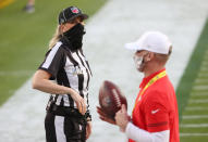 Sarah Thomas #53 looks on prior to a game between the Tampa Bay Buccaneers and the Kansas City Chiefs in Super Bowl LV at Raymond James Stadium on February 07, 2021 in Tampa, Florida. (Photo by Patrick Smith/Getty Images)