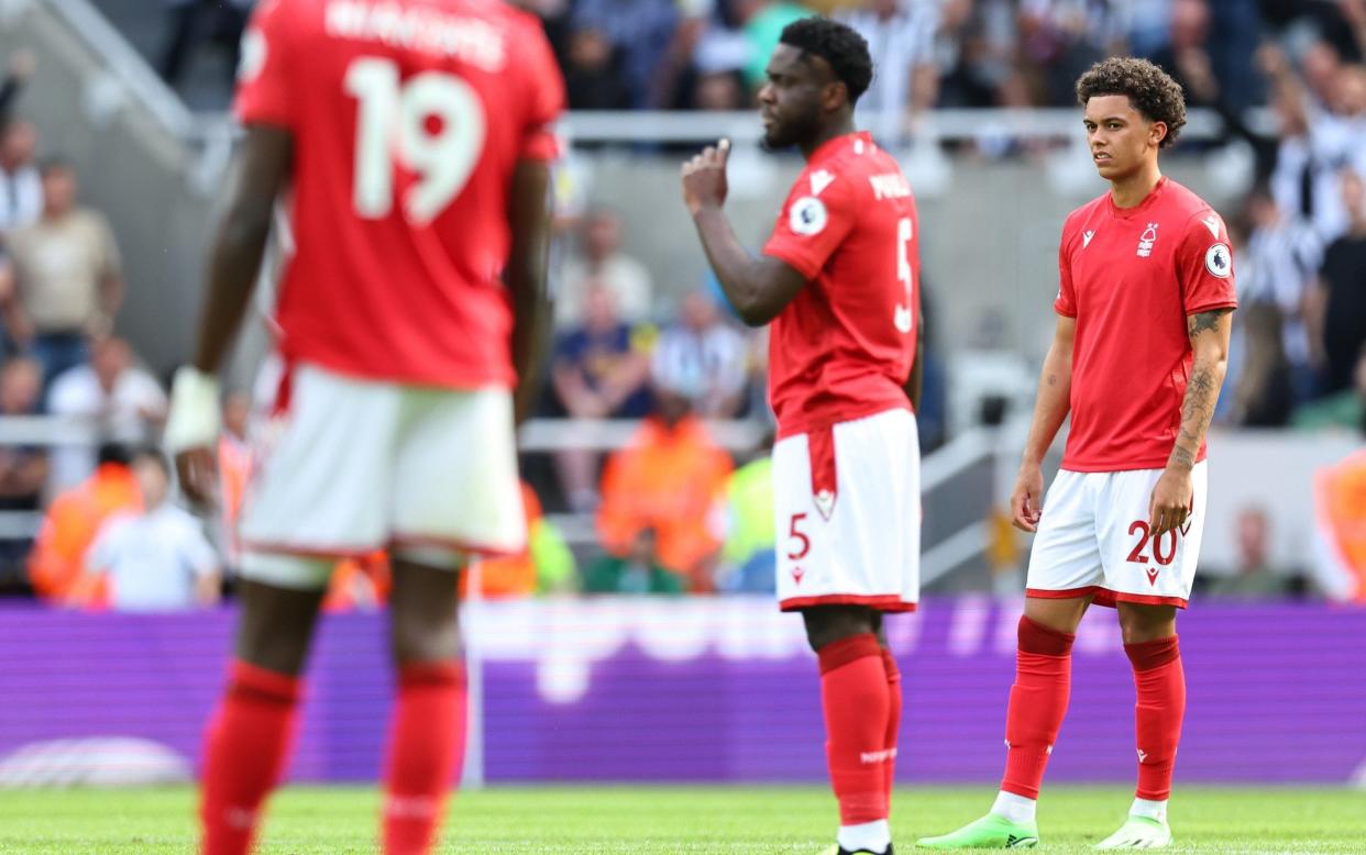  A dejected Brennan Johnson of Nottingham Forest during the Premier League match between Newcastle United and Nottingham Forest at St. James Park - GETTY IMAGES