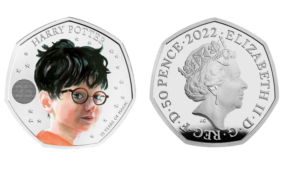 The first two coins in the Harry Potter collection will feature the portrait of the late Queen Elizabeth II. Photo: Royal Mint 