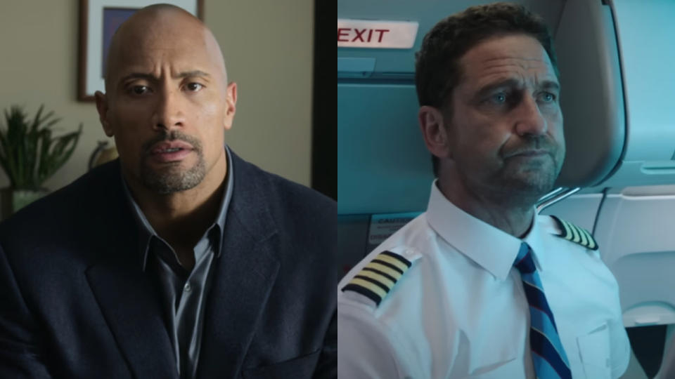 Dwayne Johnson in Snitch, Gerard Butler in Plane