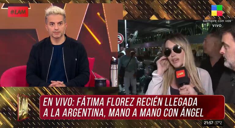 Fátima Florez habló con Ángel de Brito tras su regreso a la Argentina (Foto: captura TV)