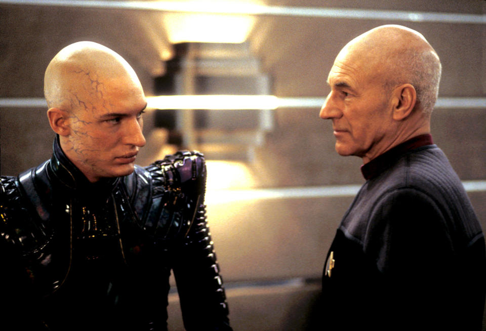 STAR TREK: NEMESIS, Patrick Stewart, Tom Hardy, 2002. Copyright © 2002 by Paramount Pictures/Courtesy: Everett Collection.