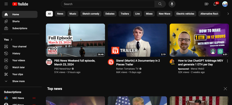 Screenshot: YouTube