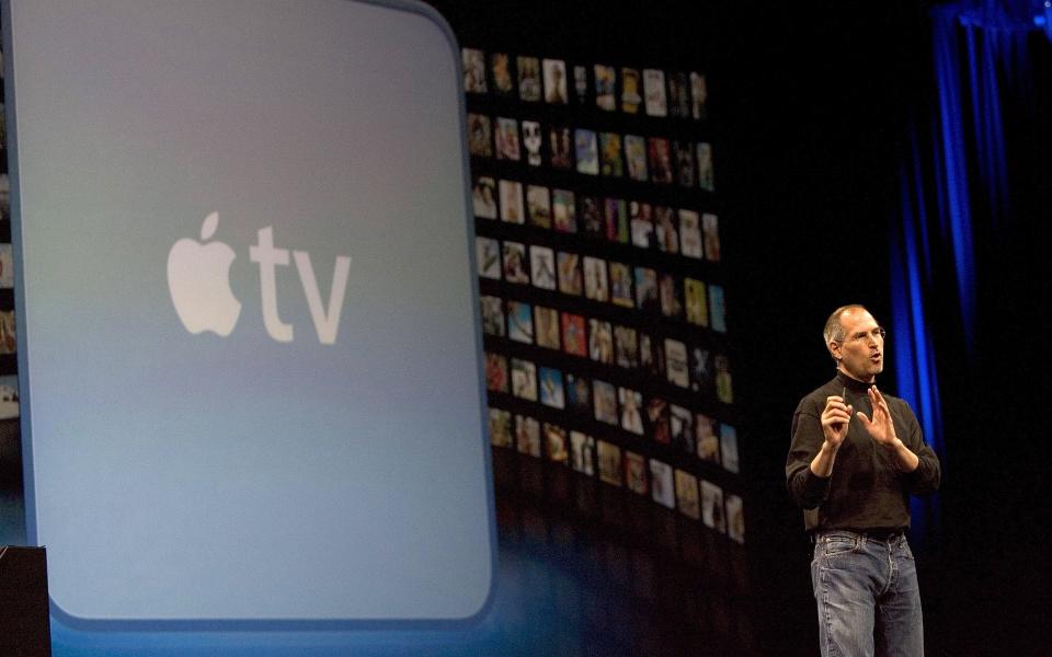 Steve Jobs launches the 2007 Apple TV - Getty