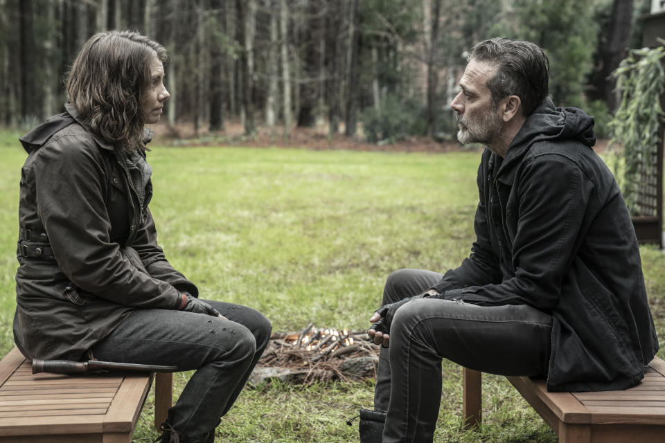 Lauren Cohan as Maggie Rhee, Jeffrey Dean Morgan as Negan - The Walking Dead _ Season 11, Episode 24 - Photo Credit: Jace Downs/AMC