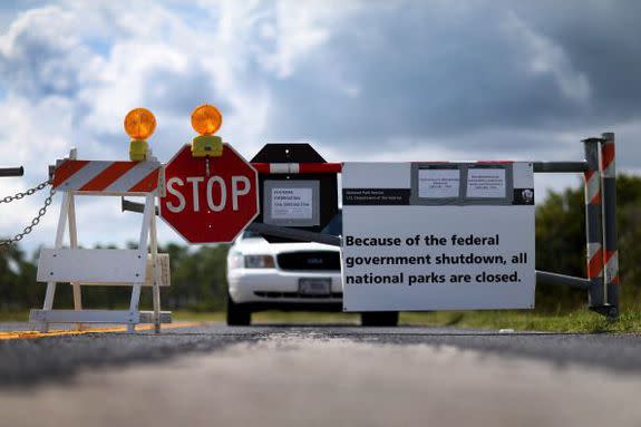 National parks shut down during the last federal government shutdown in October 2013.