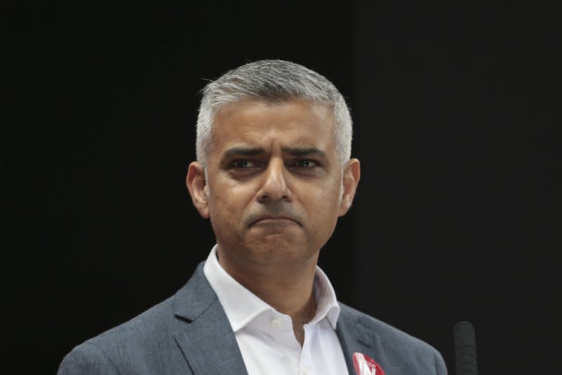 London Mayor Sadiq Khan officially secured a third term in office after local election results across Britain were finalized Saturday. File Photo by Hugo Philpott/UPI