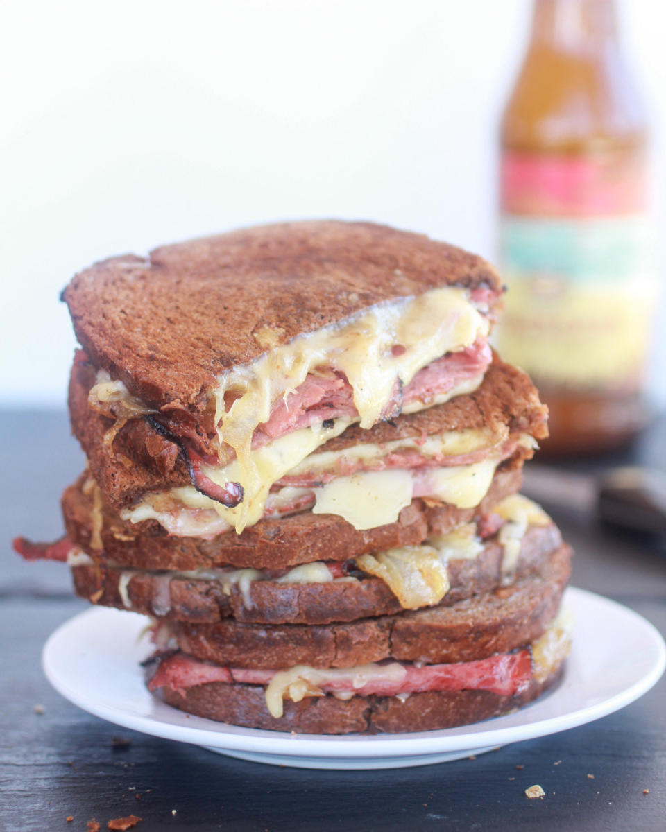 <strong>Get the <a href="http://www.halfbakedharvest.com/pastrami-and-caramelized-onion-grilled-cheese/" target="_blank">Pastrami and Caramelized Onion Grilled Cheese recipe</a> from Half Baked Harvest</strong>