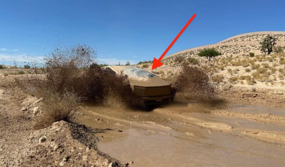 Tesla gave a first look at its giant windshield wiper in action.