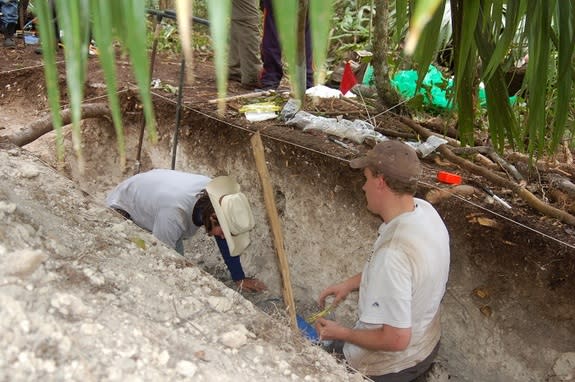BYU soil scientists work at the ancient Maya location near Tikal, Guatemala.