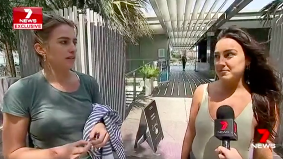 Imogen Connolly (left) and Nina Gerace (right) pulled the man from the water, saving his life. Source: 7News