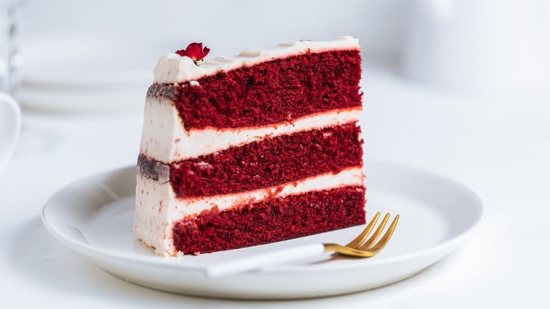 Red velvet cake slice