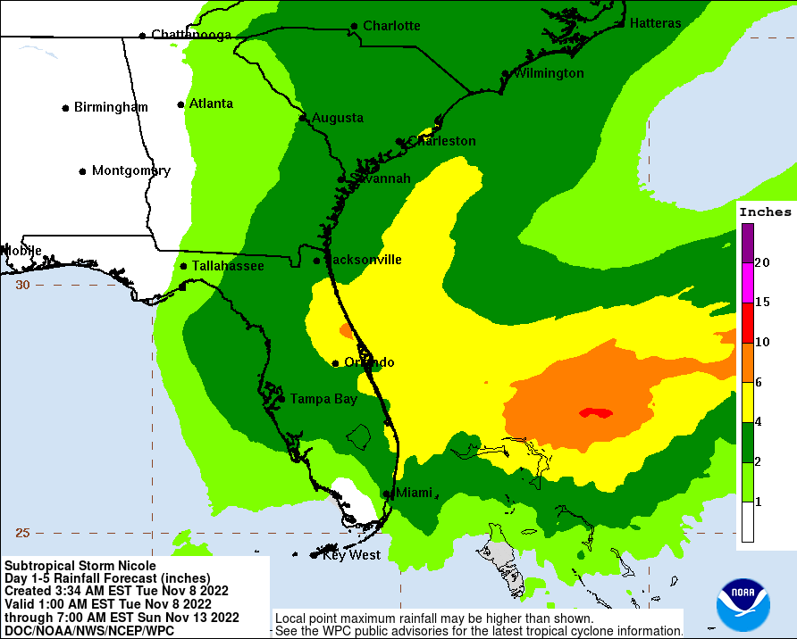 Tropical Storm Nicole 10 a.m. Nov. 8, 2022.