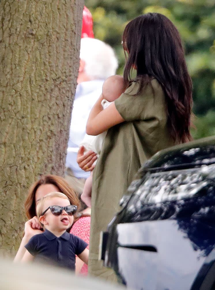 Prince Louis wears Kate Middleton's sunglasses at polo, 2019