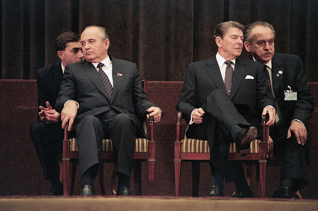 Gorbachev And Reagan At Geneva Summit