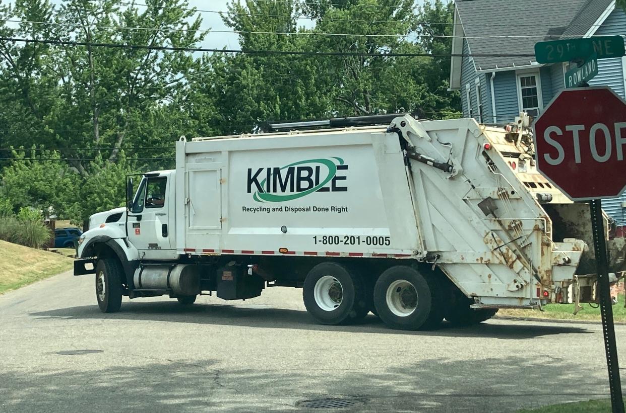 A Kimble garbage truck.