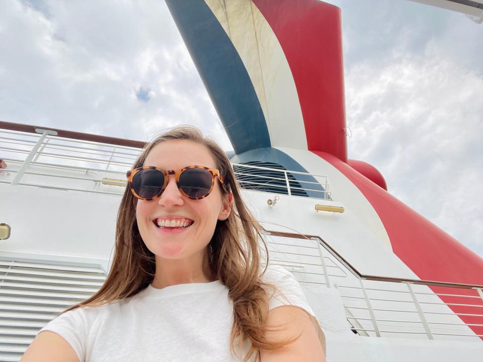 A selfie of the author onboard the Carnival Vista cruise ship.