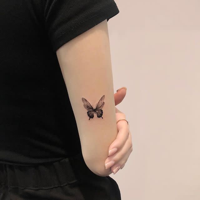 8) An Ombré Butterfly Tattoo