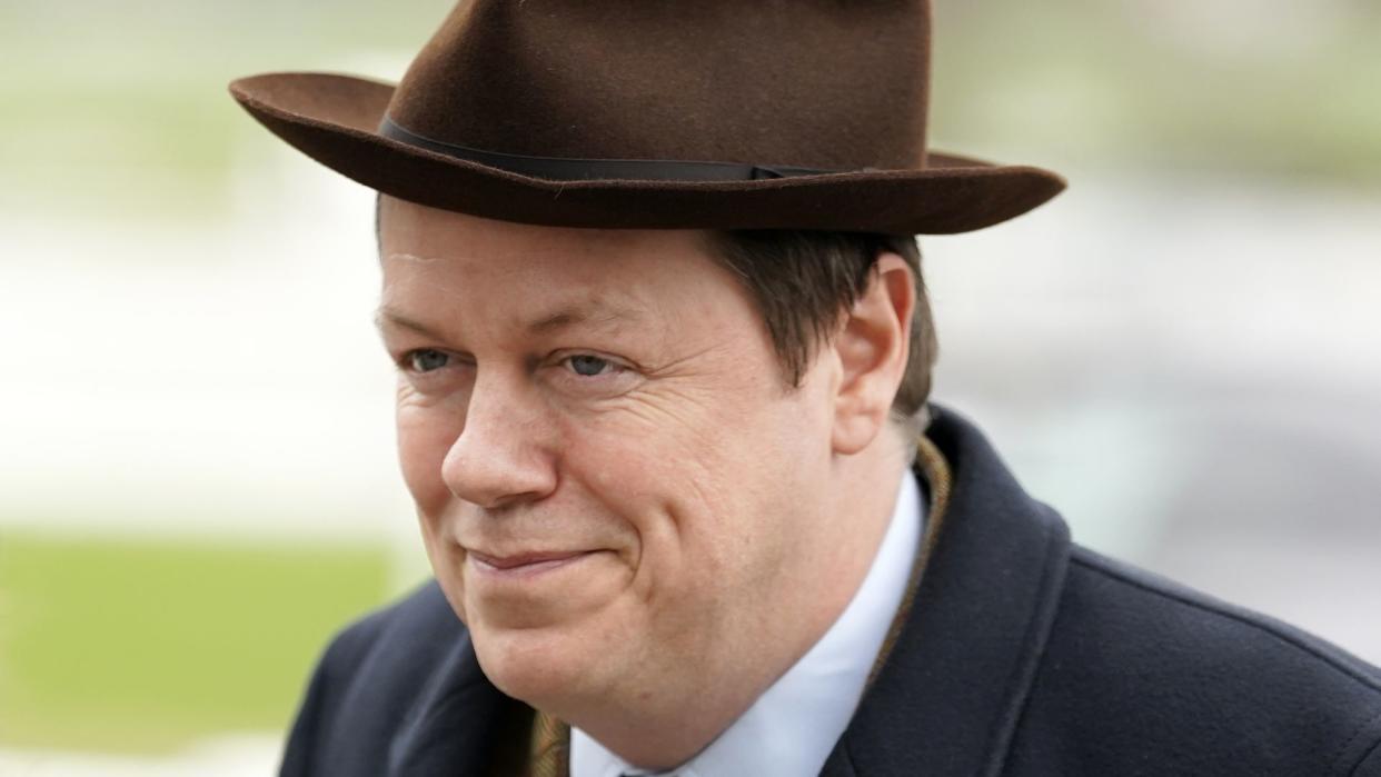 Tom Parker Bowles wearing hat at Cheltenham Festival