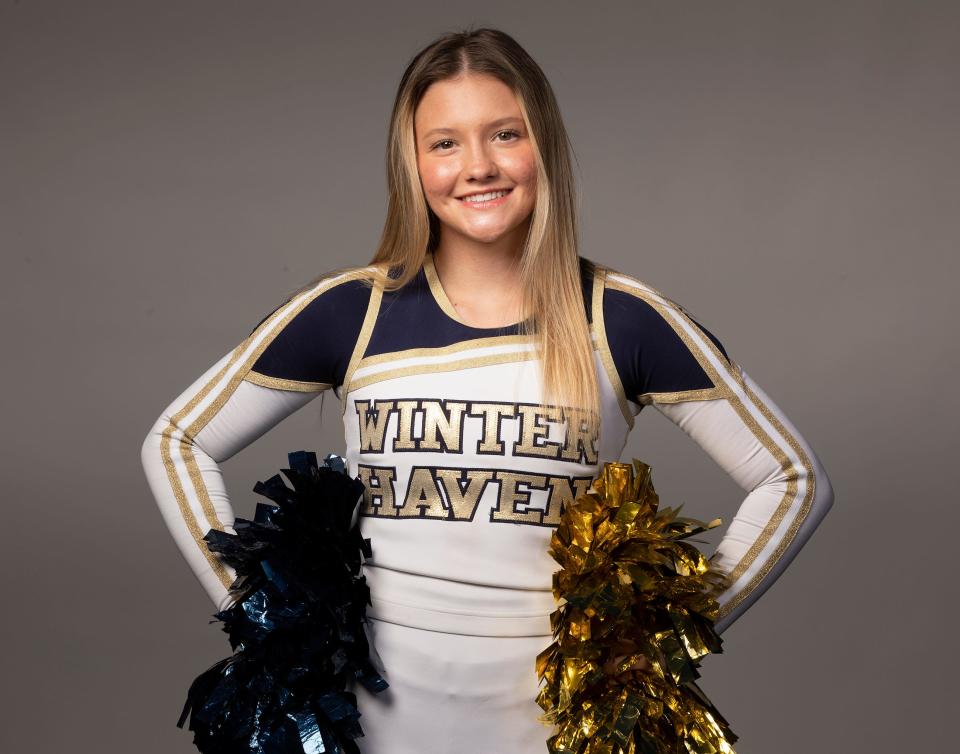 All County Cheerleading - Winter Haven High School -Karli Kibbee in Lakeland Fl. Thursday March 22, 2024.
Ernst Peters/The Ledger