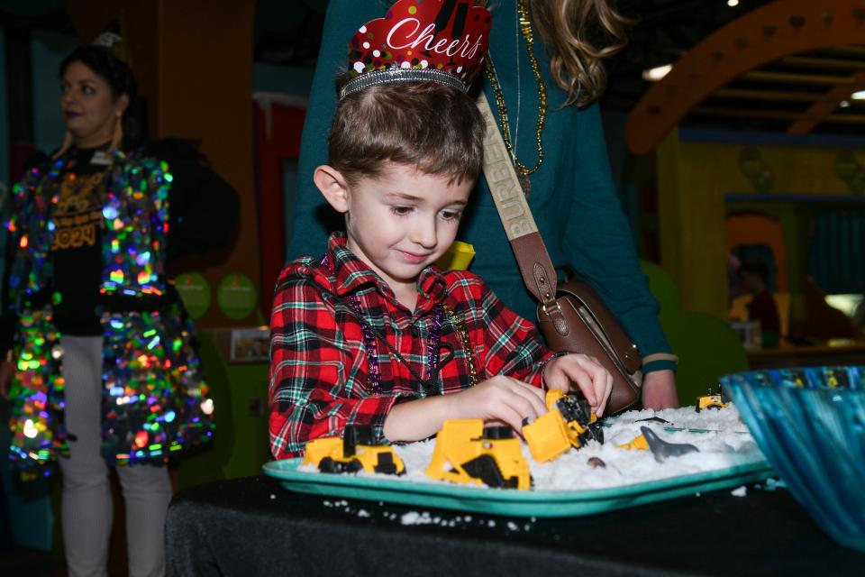 Scenes at the Muse Museum for a kids New Years Eve countdown to noon on Sunday, Dec. 31, 2023.