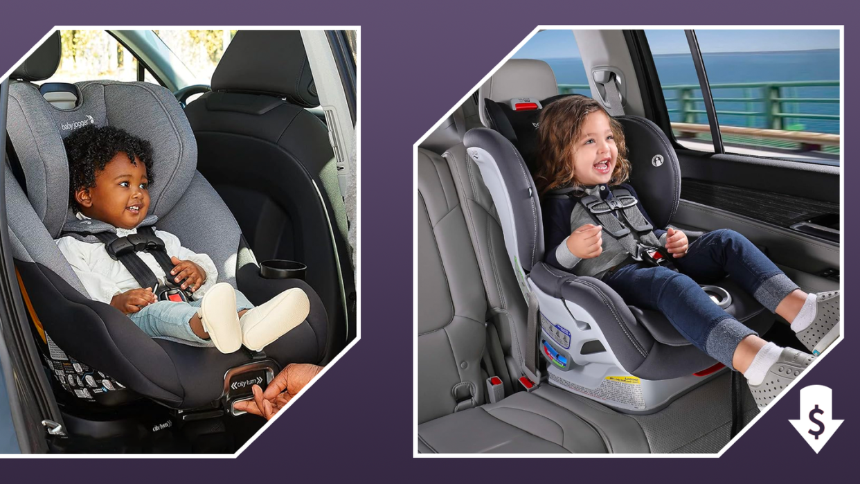 kids buckled into car seats