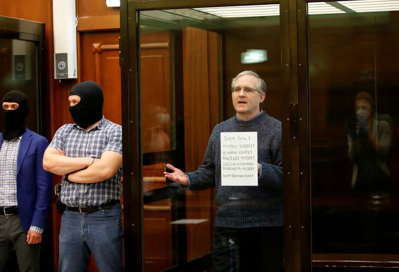 FILE PHOTO: Verdict hearing of former U.S. Marine Paul Whelan, who was detained and accused of espionage, in Moscow