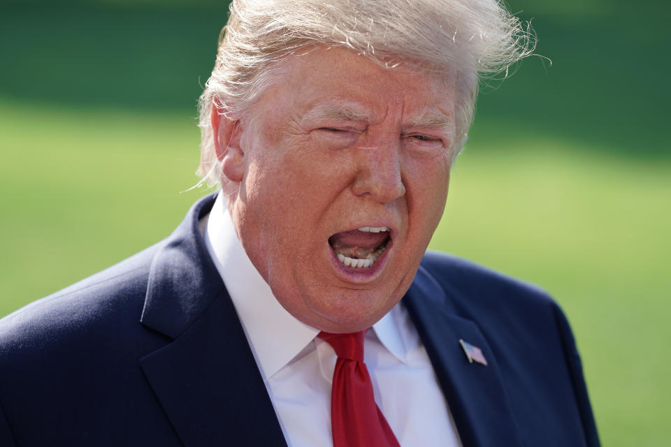 U.S. President Donald Trump talks to journalists before departing the White House July 30, 2019 in Washington, D.C.  (Photo: Chip Somodevilla/Getty Images)