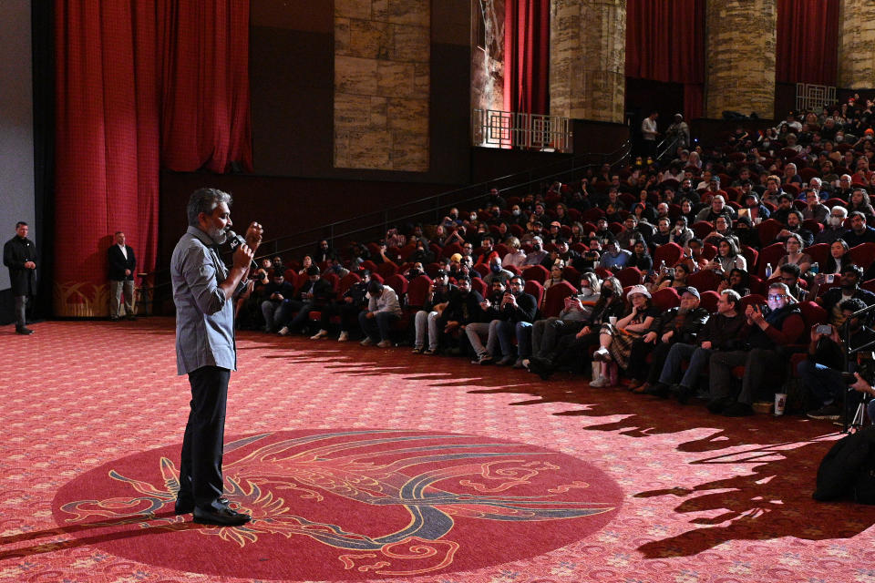 S. S. Rajamouli at the Q&A for "RRR" held at TCL Chinese Theatre IMAX on January 9, 2023 in Los Angeles, California.