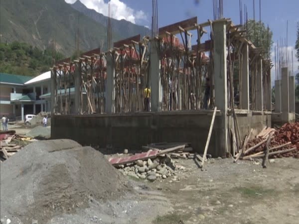 New block under construction at Government Degree College in Kangan in Ganderbal district in Jammu and Kashmir (Photo/ANI)